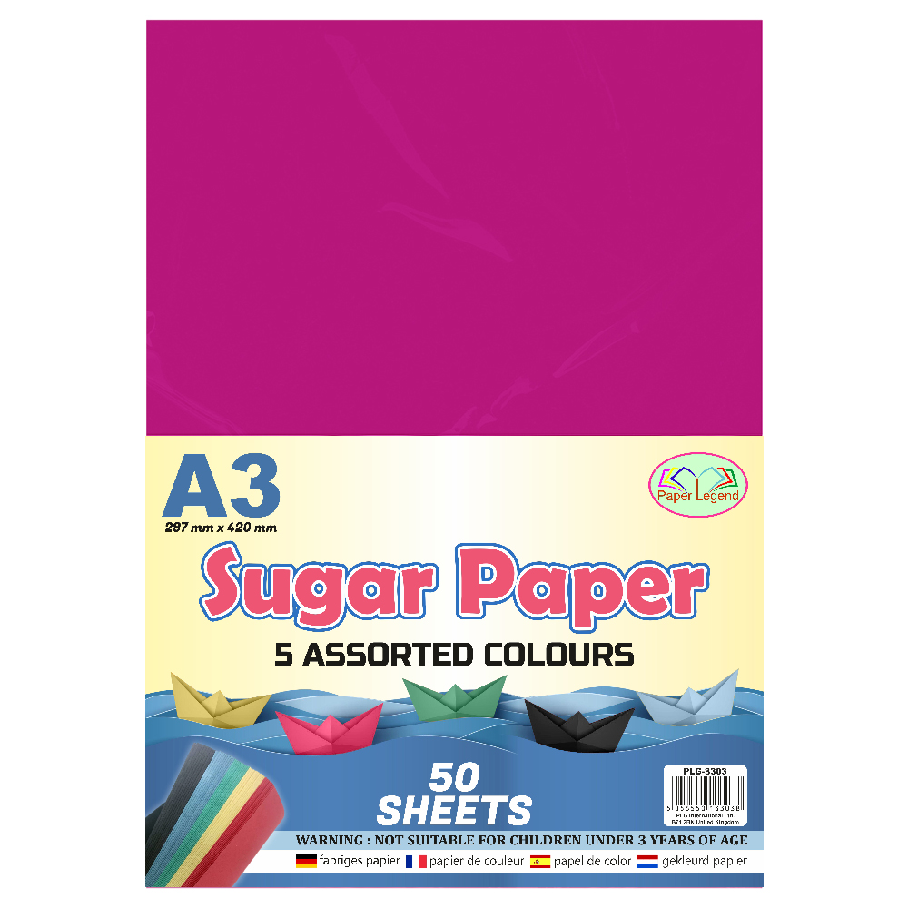 PLG A4 Sugar Paper Assorted Colours 100 Sheets plg-a4-sugar-paper-assorted-colours-100-sheets